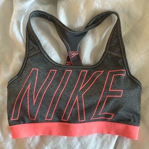 🌹✨ Nike Sports Bra Neon Coral and Grey